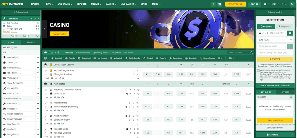 BetWinner bookmaker in Africa