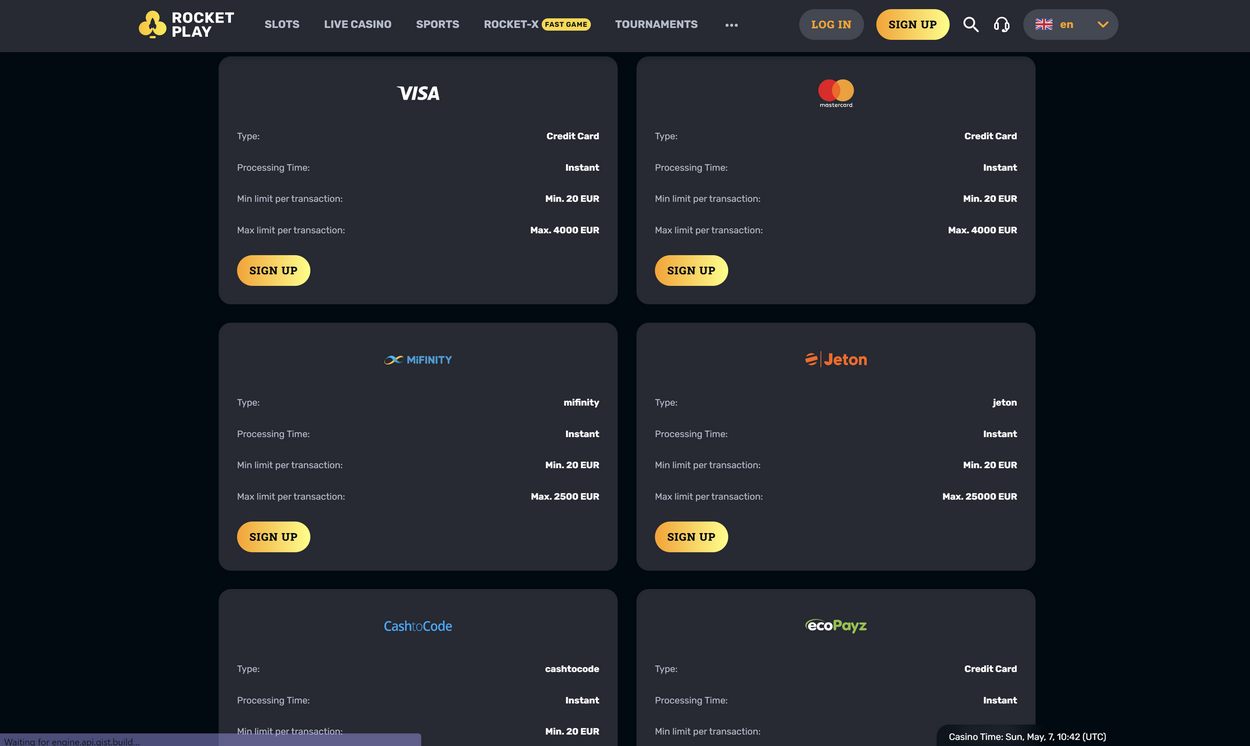 Rocket Play Casino Review